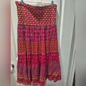 Jonny Was Bohemian Red Maxi Skirt